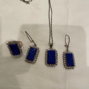 lapis lazuli with silver